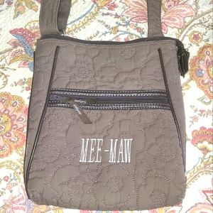 "Vera Bradley Cocoa Brown Embroidered Crossbody Bag Purse